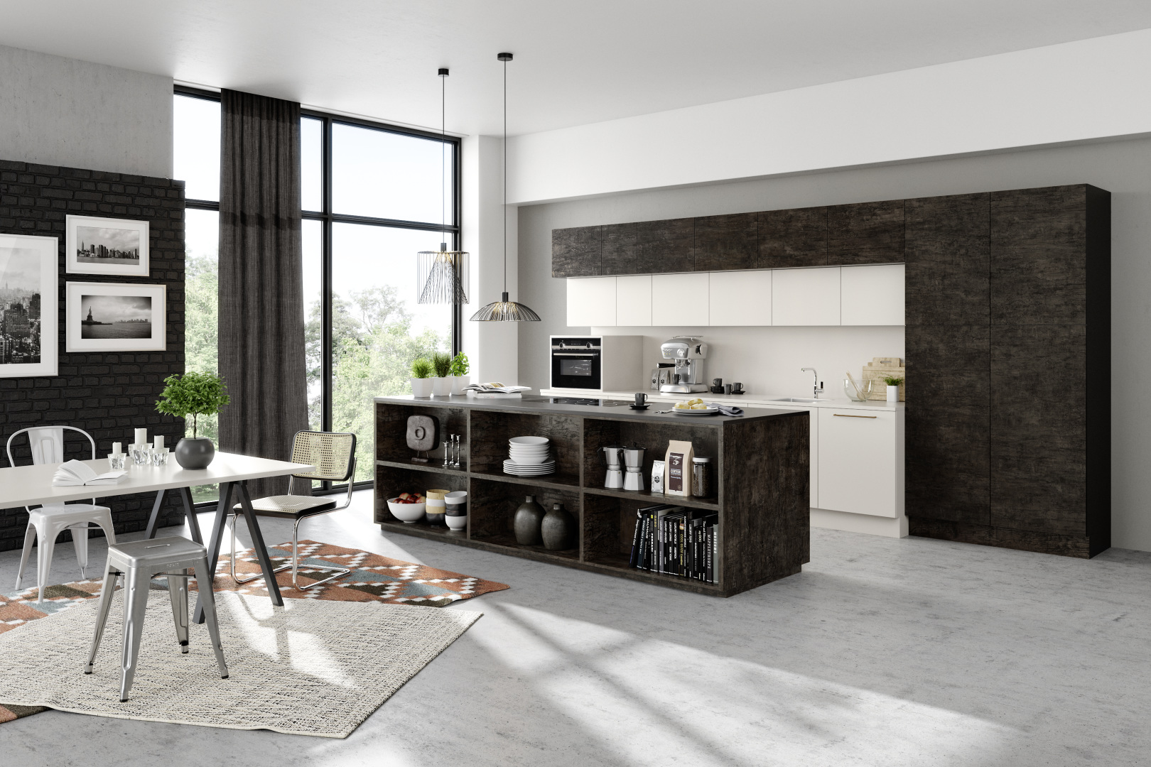 Agencement-cuisine-ouverte-moderne-geneve-suisse